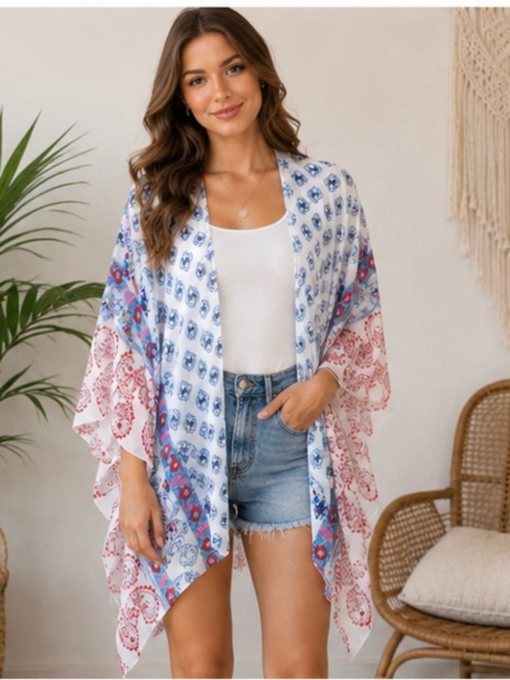 Maurices Multicolor Boho Kimono NWT